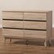 Baxton Studio Miren Mid-Century Modern Light Oak and Dark Grey 6-Drawer Dresser 148-8256 - alternate 10